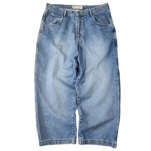 Phys Sci Y2k Jeans Mens 38x30 Baggy Wide Leg Streetwear Skater 2000s Grunge Punk